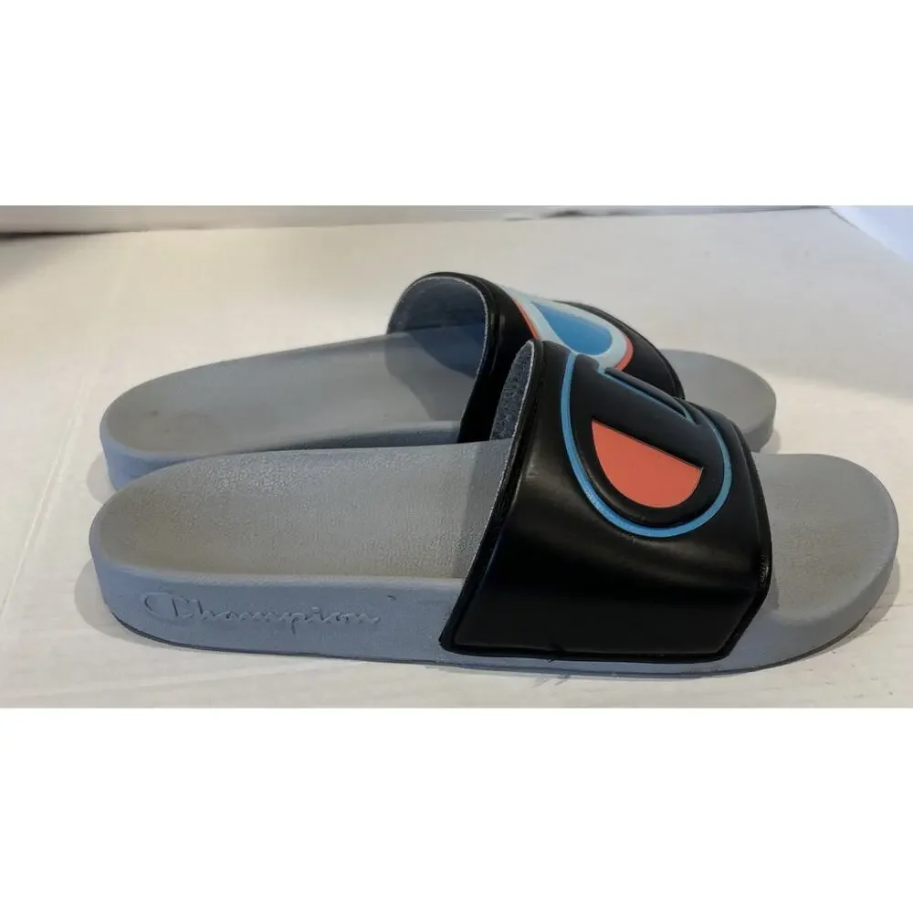 Champion Slide IPO Slides Black Gray Pink Men's SZ 8m